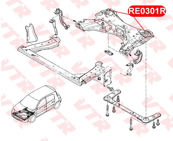 

САЙЛЕНТБЛОК БАЛКИ ПЕРЕДНЕЙ ПОДВЕСКИ, RE0301R