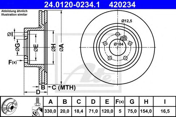 Диск торм bmw x3 f25 2.0-3.5/1.8d-3.5d 10- зад вент 330x20