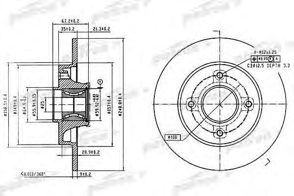 

ДИСК ТОРМОЗНОЙ ЗАДН C ПОДШИПНИКОМ И МАГНИТНЫМ КОЛЬЦОМ СЕНСОРА ABS (1 ШТ.) CITROE, PBD7011