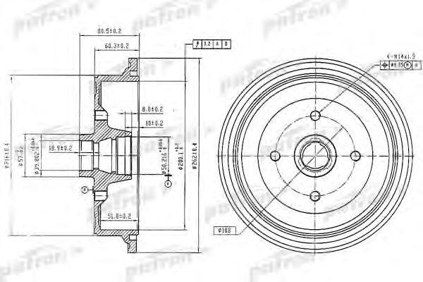 

БАРАБАН ТОРМОЗНОЙ ЗАДН AUDI 80 72-76, 80 86-91, 90 86-87, COUPE 80-87, PDR1198