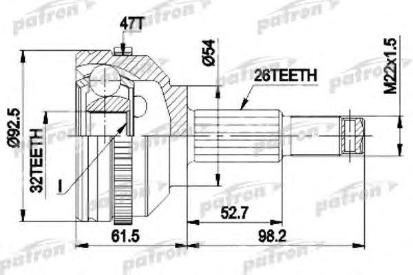 

ШРУС НАРУЖ К-Т CHRYSLER VOYAGER II 95 - 01, PCV1438