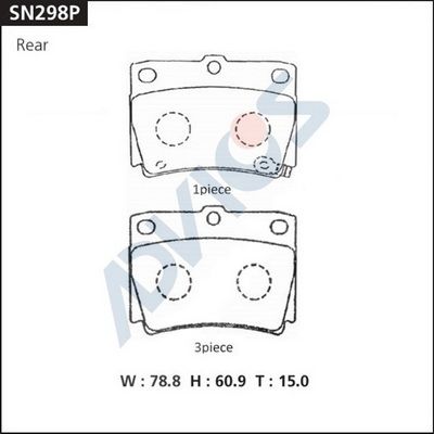 

КОЛОДКИ ТОРМОЗНЫЕ, SN298P