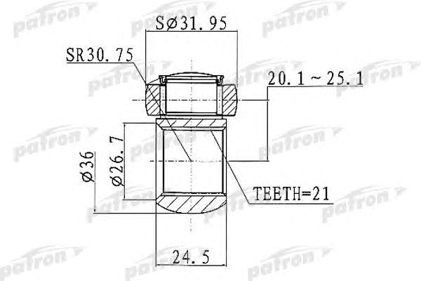 

ШАРНИР КАРДАННЫЙ ТРИПОИД, PTD005