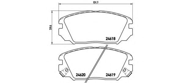 Колодки тормозные к-т hyundai grandeur (tg) 2.2 crdi kw 110 06 06 - f hyundai grandeur (tg) 2.2 crdi