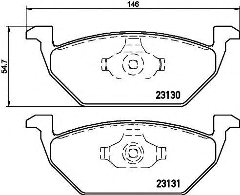 Комплект тормозных колодок, дисковый тормозaudi a1 (8x1), a1 sportback (8xa), a3 (8l1) / seat cordob