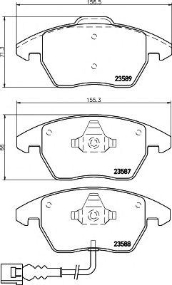 Комплект тормозных колодок, дисковый тормозaudi a1 (8x1), a3 (8p1), a3 convertible (8p7), a3 sportba