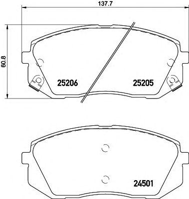 Комплект тормозных колодок, дисковый тормозhyundai (beijing) ix35 / hyundai i40 cw (vf), ix35 (lm) /