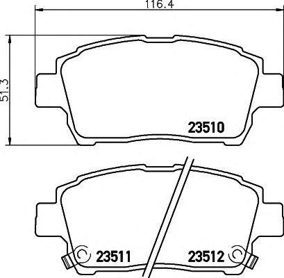 Комплект тормозных колодок, дисковый тормозtoyota celica (zzt23_), corolla (zze12_, nde12_, zde12_),