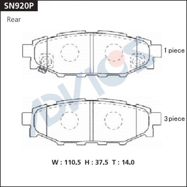 

КОЛОДКИ ТОРМОЗНЫЕ, SN920P