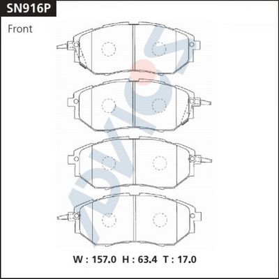 

КОЛОДКИ ТОРМОЗНЫЕ, SN916P