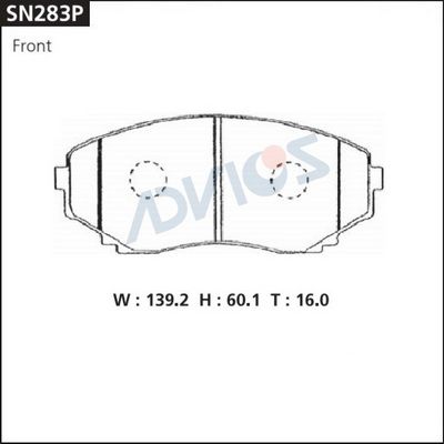 

КОЛОДКИ ТОРМОЗНЫЕ, SN283P