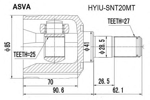 

ШРУС ВНУТР 25X41X27, HYIUSNT20MT