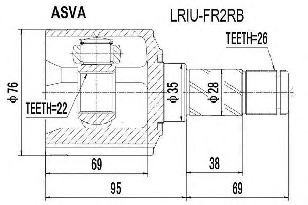 

ШРУС ВНУТРЕННИЙ ЗАДНИЙ 22X35X26, LRIUFR2RB