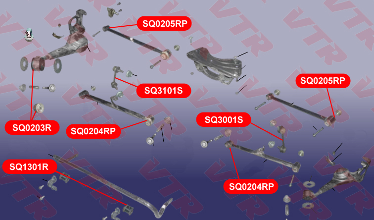 

ПОЛИУРЕТАНОВЫЙ САЙЛЕНТБЛОК РЫЧАГА ЗАДНЕЙ ПОДВЕСКИ НИЖНЕГО, SQ0204RP