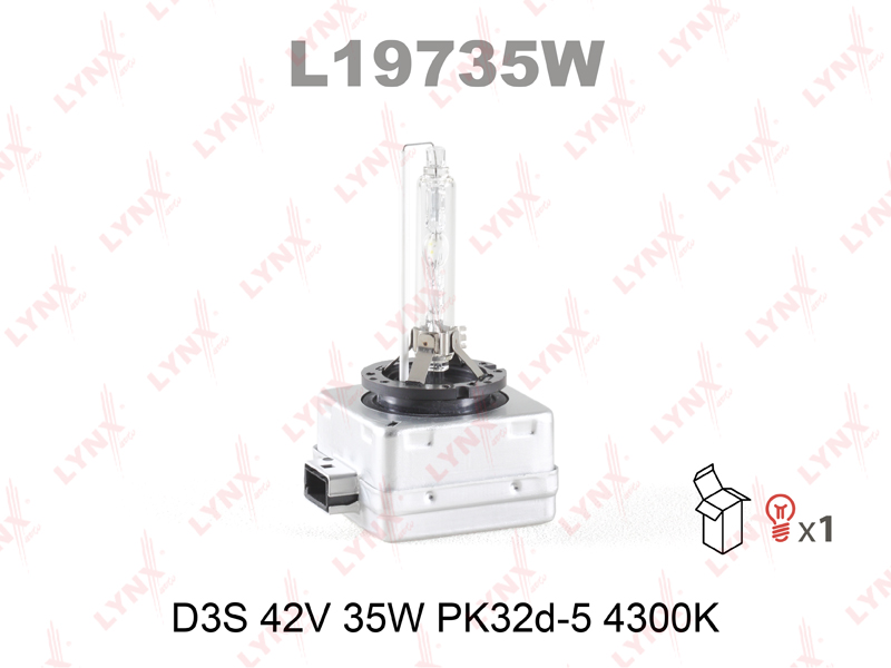 

ЛАМПА ГАЗОРАЗРЯДНАЯ D3S 12V 35W PK32D-5 4300K, L19735W