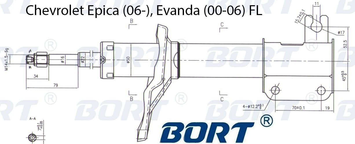 Амортизатор подвески пер l газомасл chevrolet epica 06- evanda 00-06 fl