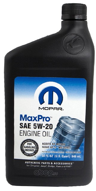 Sae 5w-20 68218890ac maxpro 946 sm заменено на масло моторное минеральное мл