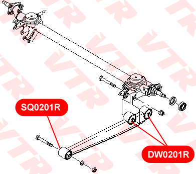 

САЙЛЕНТБЛОК РЫЧАГА ЗАДНЕЙ ПОДВЕСКИ, ЗАДНИЙ, DW0201R