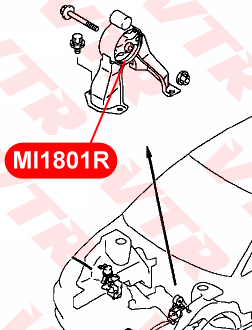 

САЙЛЕНТБЛОК ЗАДНЕЙ ПОДУШКИ ДВИГАТЕЛЯ, MI1801R