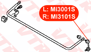 

ТЯГА СТАБИЛИЗАТОРА ЗАДНЕЙ ПОДВЕСКИ, ПРАВАЯ, MI3101S