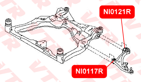 

ПОЛИУРЕТАНОВЫЙ САЙЛЕНТБЛОК РЫЧАГА ПЕРЕДНЕЙ ПОДВЕСК, NI0117RP
