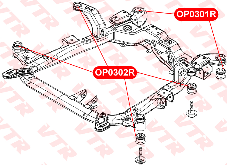 

САЙЛЕНТБЛОК ПОДРАМНИКА ПЕРЕДНЕЙ ПОДВЕСКИ, ПЕРЕДНИЙ, OP0302R