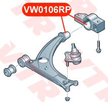 

ПОЛИУРЕТАНОВЫЙ САЙЛЕНТБЛОК РЫЧАГА ПЕРЕДНЕЙ ПОДВЕСК, VW0106RP