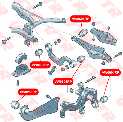 

ПОЛИУРЕТАНОВЫЙ САЙЛЕНТБЛОК ПОПЕРЕЧНОЙ ТЯГИ ЗАДНЕЙ, VW0603RP