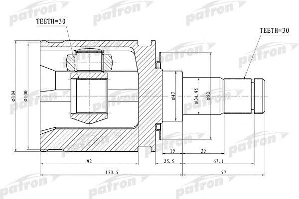 

ШРУС ВНУТРЕННИЙ 30X47X30 TOYOTA LAND CRUISER 100 HDJ101/UZJ100 98-07, PCV1448