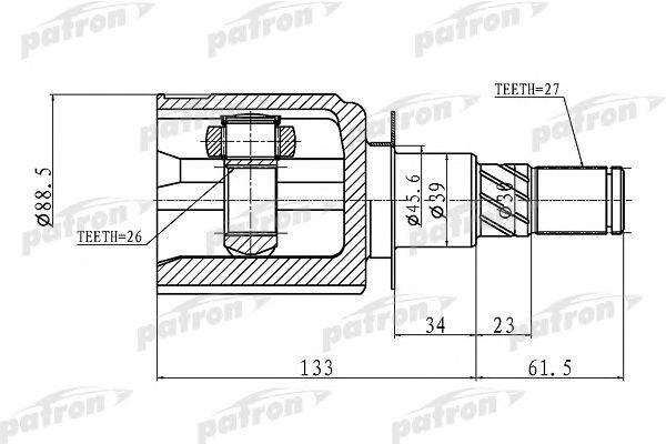 

ШРУС ВНУТРЕННИЙ 27X39X26 NISSAN PATHFINDER R51M 05-, PCV1410