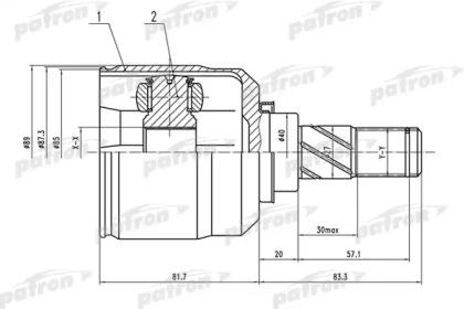 

ШРУС ВНУТРЕННИЙ ПРАВЫЙ 25X40X23 NISSAN ALMERA TINO (V10M) 00-05, PCV1546