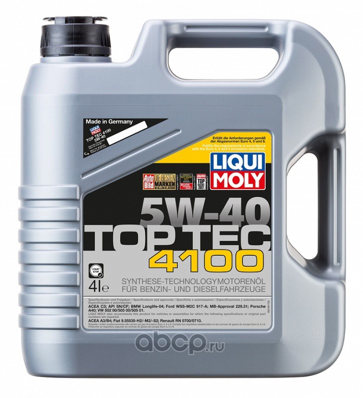 Моторное масло LIQUI MOLY Top Tec 4100 5W-40,...