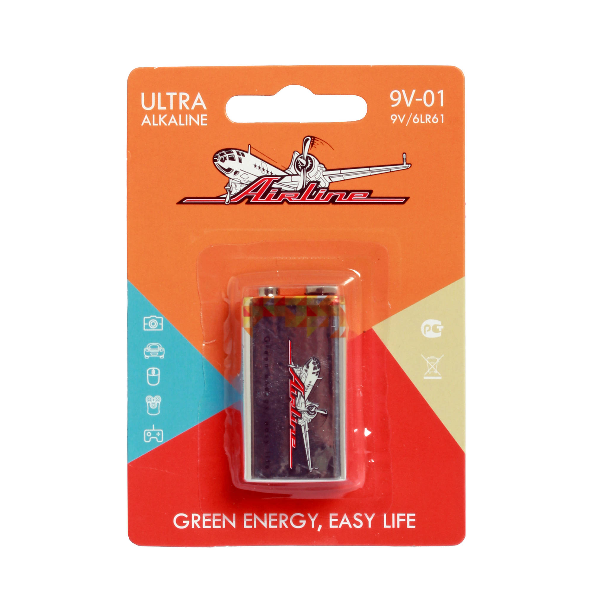 

БАТАРЕЙКА 6LR61/КРОНА 9V ЩЕЛОЧНАЯ 1 ШТ. (9V-01), 9V01