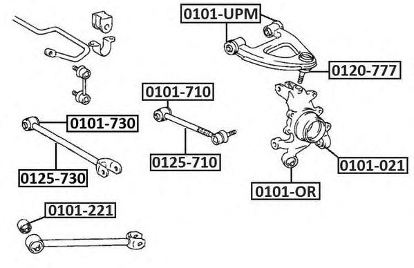 

РЫЧАГ ПОДВЕСКИ ЗАД ПОПЕРЕЧНЫЙ TOYOTA MARK 2 GX 100 96-01, 0125710