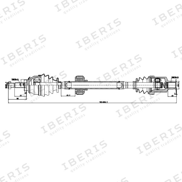 

ВАЛ ПРИВОДНОЙ ПЕР R (23Х21 ДЛИНА 763, БЕЗ АБС) RENAULT LOGAN (LS_), IB6003