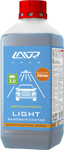 

АВТОШАМПУНЬ ДЛЯ БЕСКОНТАКТНОЙ МОЙКИ LIGHT БАЗОВЫЙ СОСТАВ 3.0 (1:20-1:50) LAVR AUTO SHAMPOO LIGHT. 1 Л (1,1 КГ), LN2301