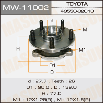 

СТУПИЦА КОЛЕСА ПЕР, MW11002