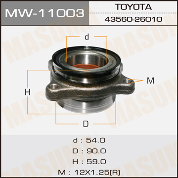 

ПОДШИПНИК СТУПИЦЫ ПЕРЕДНЕЙ, MW11003