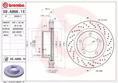 

ДИСК ТОРМОЗНОЙ ПЕР ПЕРФ TOYOTA LAND CRUISER J200 LEXUS LX570 08-, 09A9661X