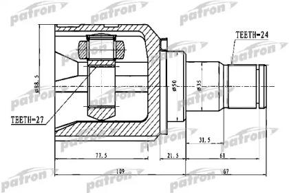 

ШРУС ВНУТРЕННИЙ ЛЕВЫЙ 24X50X27 TOYOTA CAMRY ACV40/GSV40 06-, PCV1742