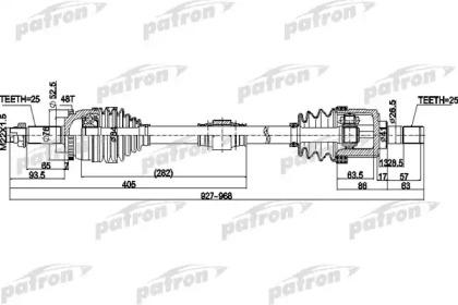 

ПОЛУОСЬ ПЕРЕДНИЙ МОСТ СПРАВА 25X927X52,5X25 ABS 48T HYUNDAI SOLARIS [SB] 11 - KIA RIO [DX] 11 -, PDS0505