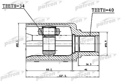 

ШРУС ВНУТРЕННИЙ ПРАВЫЙ 40X56X34 VOLKSWAGEN TIGUAN 07-, PCV1757