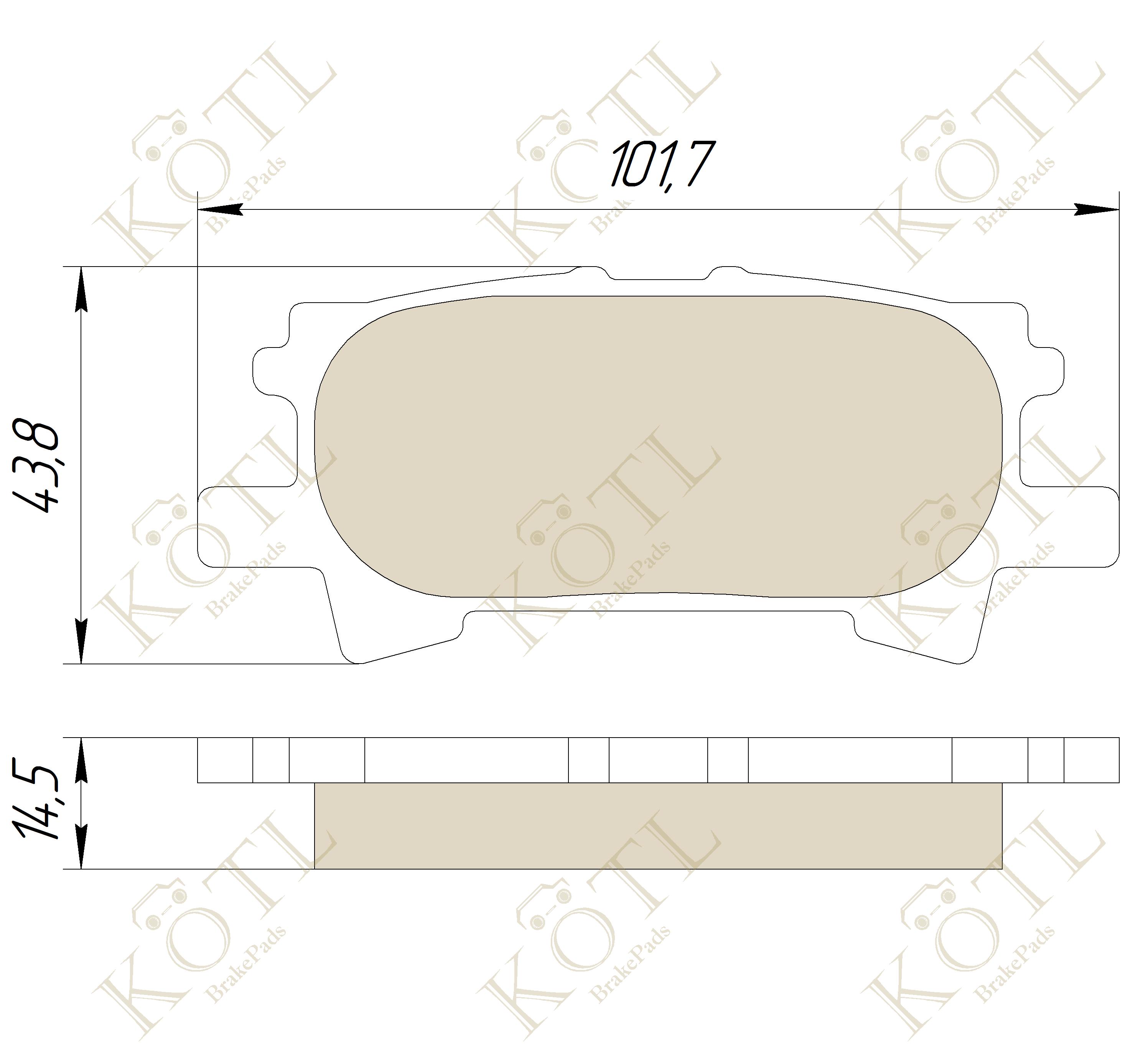 

КОЛОДКИ ТОРМОЗНЫЕ ЗАД LEXUS RX300 RX330 RX350 03-08 RX400H 05-09, 3339KT