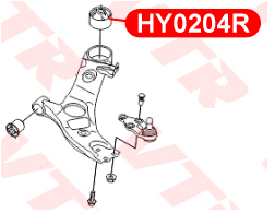 

САЙЛЕНТБЛОК РЫЧАГА ПЕРЕДНЕЙ ПОДВЕСКИ, ЗАДНИЙ, HY0204R