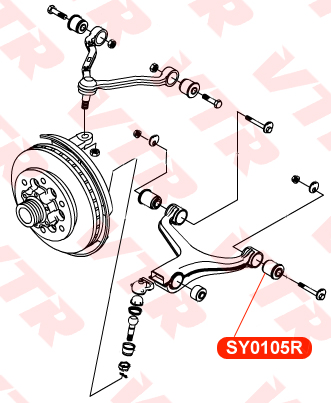 

САЙЛЕНТБЛОК НИЖНЕГО РЫЧАГА ПЕРЕДНЕЙ ПОДВЕСКИ, ЗАДНИЙ, SY0105R