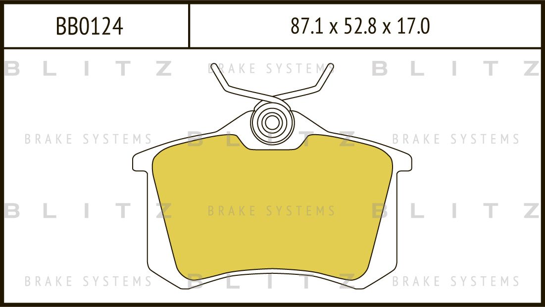 

КОЛОДКИ ТОРМОЗНЫЕ ДИСКОВЫЕ ЗАДНИЕ AUDI A3, A4 96- VW GOLF-3, GOLF-4, PASSAT-5, SHARAN 92- SKODA OCTAVIA, RAPID 99-, BB0124