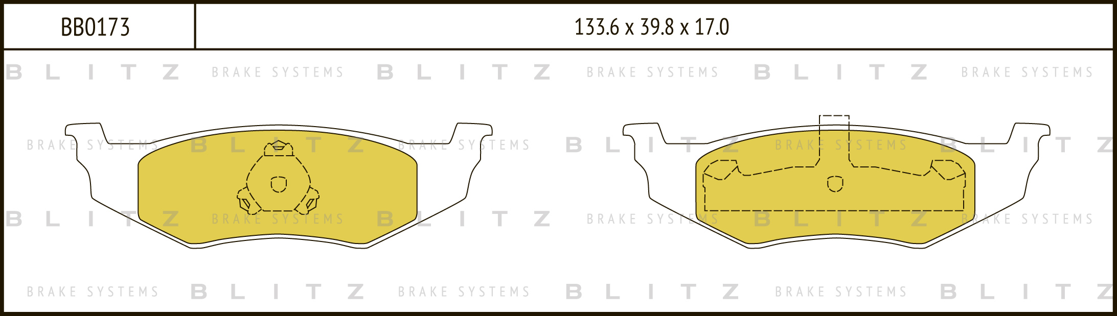 

КОЛОДКИ ТОРМОЗНЫЕ ДИСКОВЫЕ ЗАДНИЕ CHRYSLER SEBRING,STRATUS,NEON 94-, BB0173