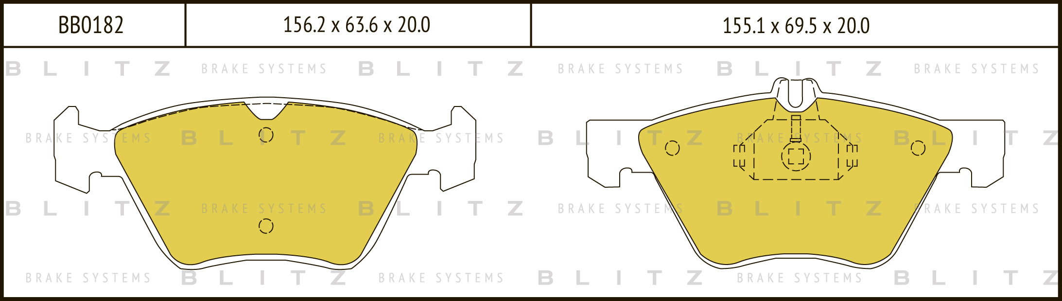 

КОЛОДКИ ТОРМОЗНЫЕ ДИСКОВЫЕ ПЕРЕДНИЕ MERCEDES W210 95-, BB0182