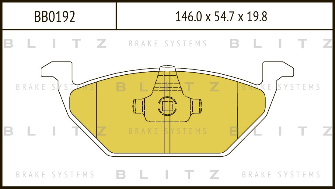 

КОЛОДКИ ТОРМОЗНЫЕ ДИСКОВЫЕ ПЕРЕДНИЕ AUDI A3 96- SKODA OCTAVIA 9, 96- VW GOLF IV 97-, BB0192