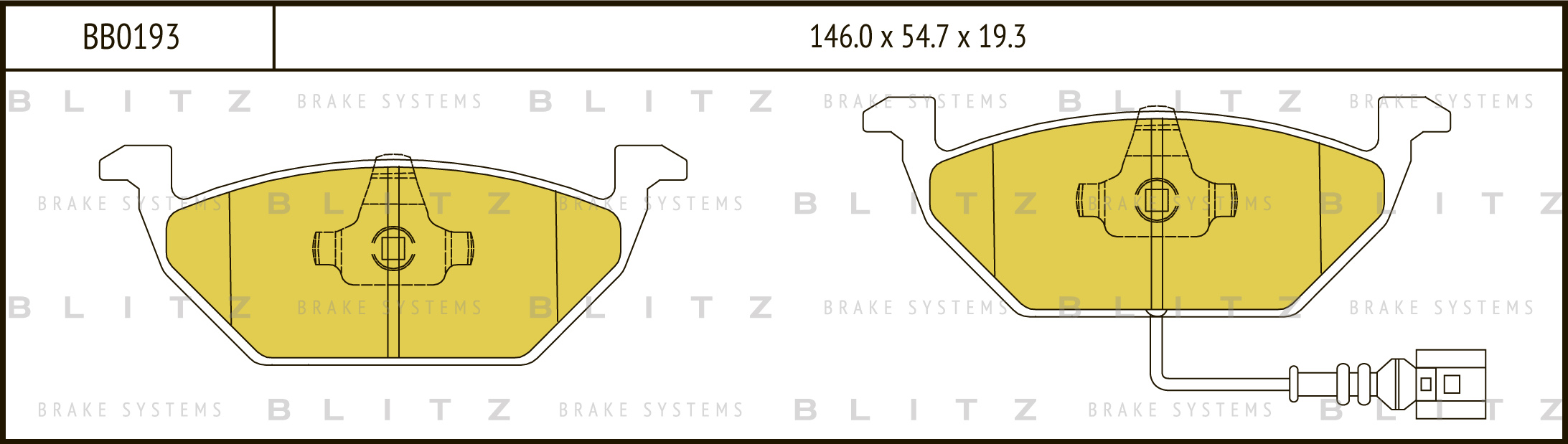 

КОЛОДКИ ТОРМОЗНЫЕ ДИСКОВЫЕ ПЕРЕДНИЕ AUDI A2 2, 00- SKODA FABIA 9, 00-, BB0193